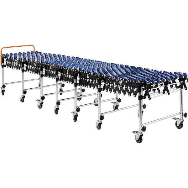 Global Industrial 24W Portable Flexible & Expandable Conveyor, Nylon Skate Wheels, 6'2 to 24'8 168111 - main